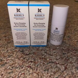 Kiehl's Hydro-Plumping Re-Texturizing Serum Concentrate  .5fl oz lot of 3